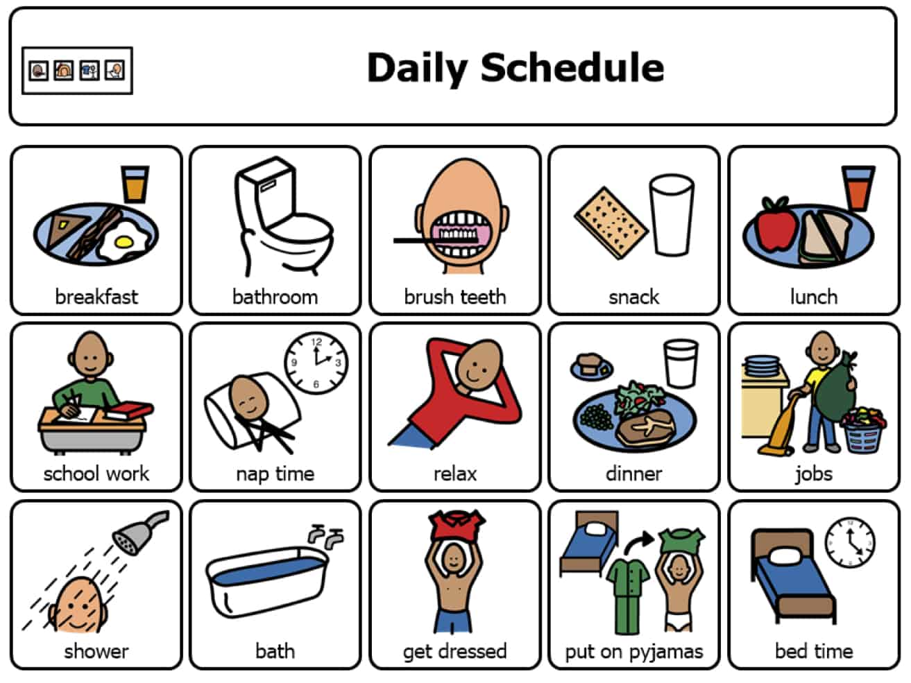 Daily Routine Pictures For Autistic Child